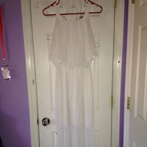 White mesh maxi dress